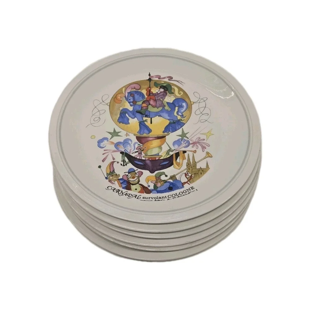 Villeroy & Boch LE BALLON Salad Accent Plates CARNIVAL HOT AIR BALLOON Set of 6